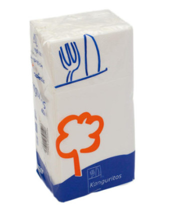 SERVILLETA KANGURO P&P 2/C 40X40 BLANCA CAJA DE 480 UNIDADES