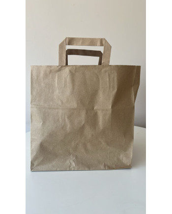BOLSA DE PAPEL KRAFT CON ASAS 27+18X28 PAQUETE DE 50 UNIDADES