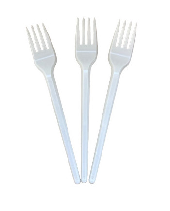 TENEDOR BLANCO 16,5 CMS REUTILIZABLE (PAQUETE DE 100 UNIDADES)