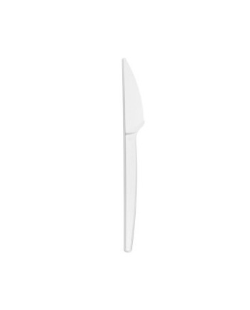 CUCHILLO BLANCO 16,5 CMS REUTILIZABLE (PAQUETE DE 100 UNIDADES)