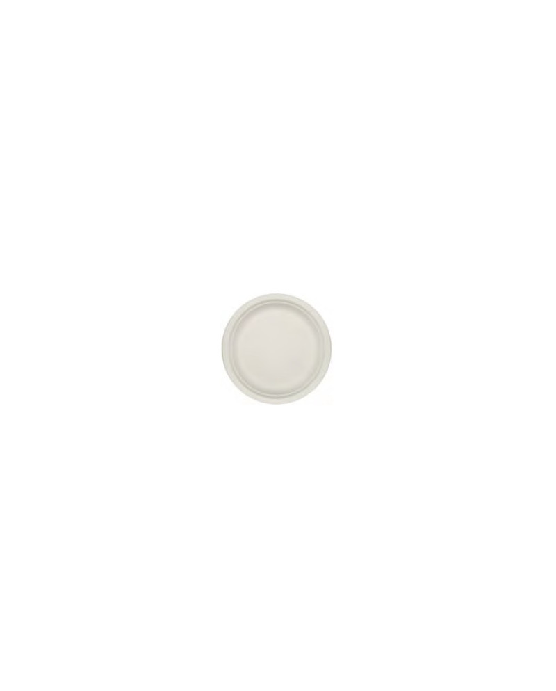PLATO BLANCO 22 CMS FIBRA BIO  PAQUETE DE 50 UNIDADES