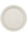 PLATO BLANCO 22 CMS FIBRA BIO  PAQUETE DE 50 UNIDADES