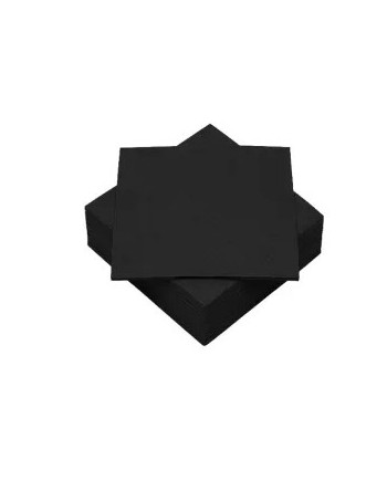 SERVILLETAS COCTAIL 20X20 NEGRAS 2/C 100% CELULOSA CAJA DE 60PAQX100UNIDS
