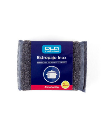 ESTROPAJO ALMOHADILLA INOX PACK DE 2 UNIDADES