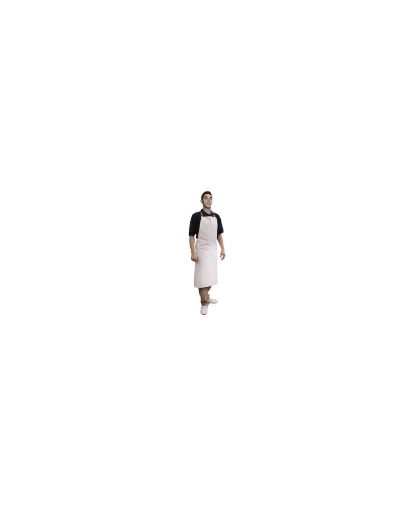 DELANTAL PVC BLANCO CON PETO EXTRA LARGO 70X125CMS UNIDAD