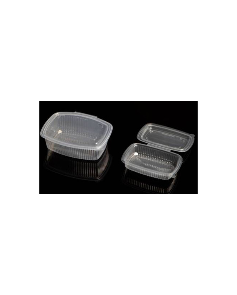ENVASE MICROONDABLE RECTANGULAR CON TAPA BISAGRA DE 2000ML PAQUETE DE 25 UNIDADES