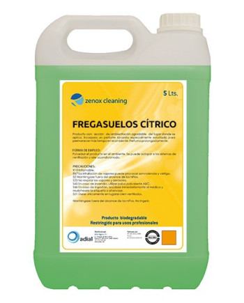FREGASUELOS CITRICO ZENOX CLEANING E100E GARRAFA DE 5 LITROS