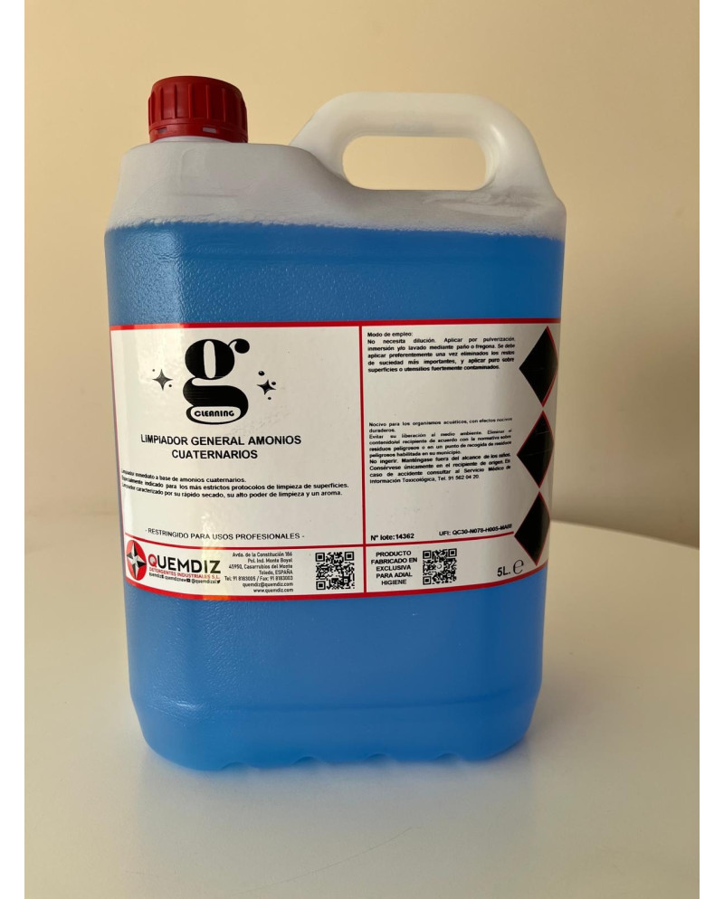 DESINFECTANTE AMONIOS QUEMDIZ CLEANING GARRAFA DE 5 LITROS