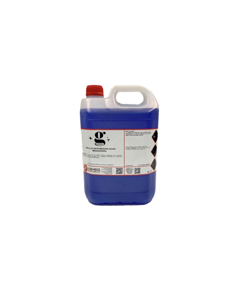 ABRILLANTADOR MÁQUINA AGUAS MEDIAS/DURAS QUEMDIZ CLEANING GARRAFA DE 5 LITROS