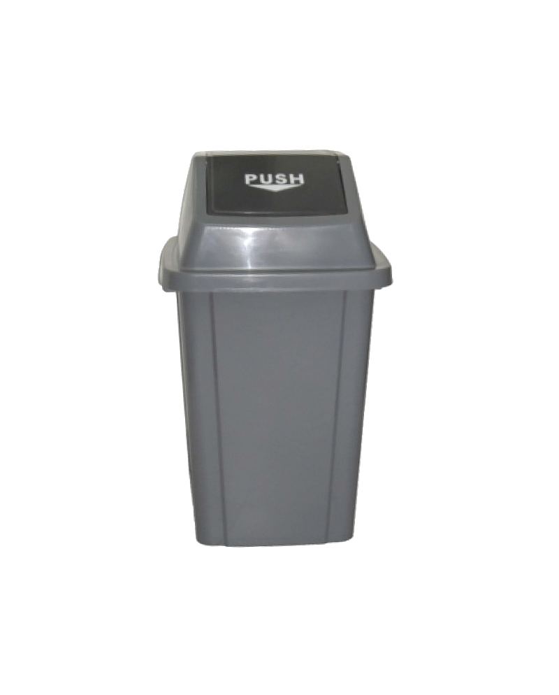 PAPELERA 40L TAPA PUSH GRIS AF07311 LYTEC