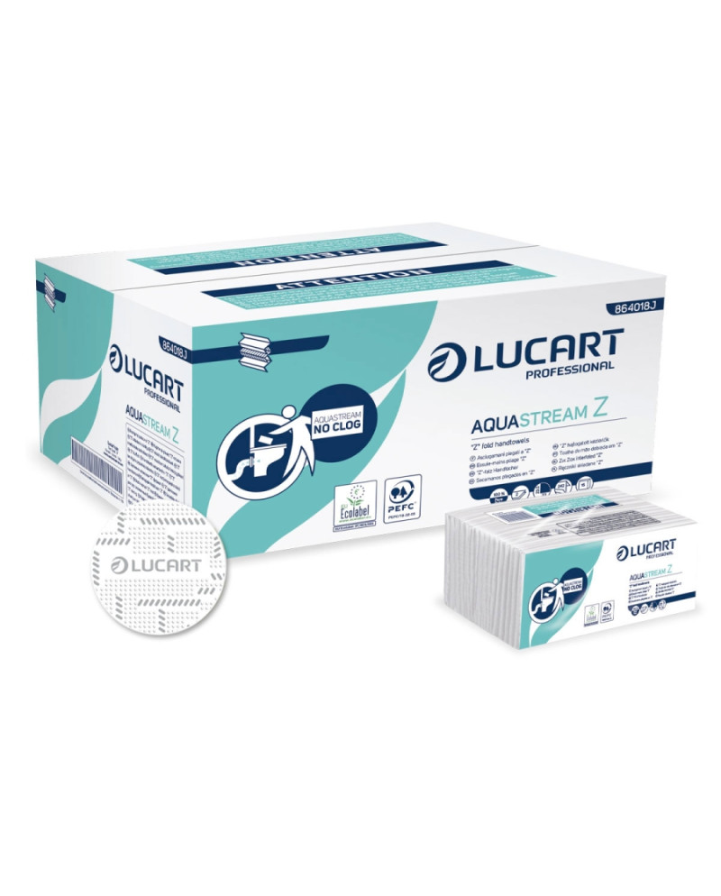 TOALLA Z LUCART AQUASTREAM (CAJA 15PAQX242UNIDS) FLUSHABLE
