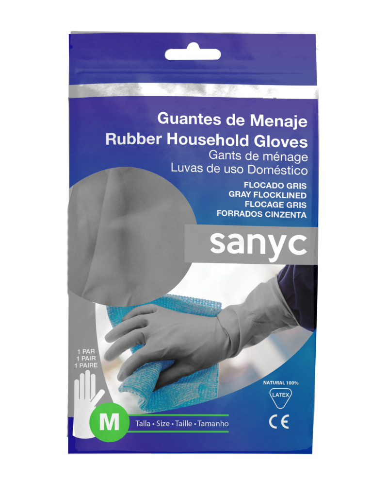 *GUANTE GOMA FLOC.T/M (PAR)