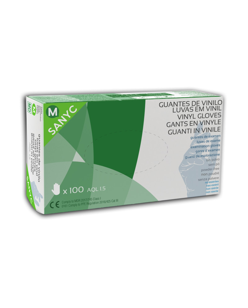 GUANTE VINILO S/P SANIC T/M (1X100)