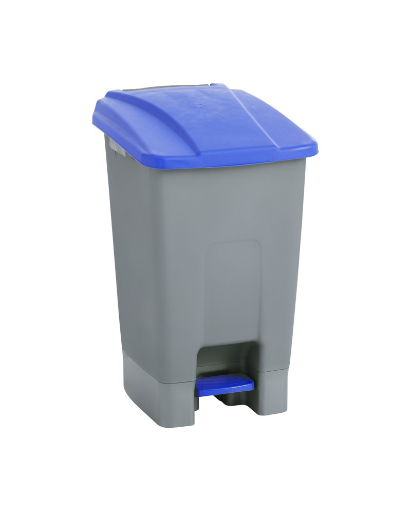 PAPELERA 70LTS TAPA AZUL C/PEDAL Y RUEDAS 04309 MAYA