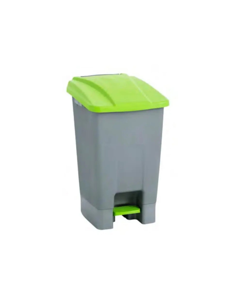 PAPELERA 70LTS TAPA VERDE C/PEDAL Y RUEDAS 04309 MAYA