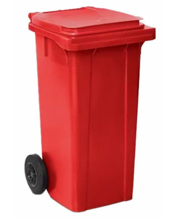 CONTENEDOR RUEDAS 120L ROJO
