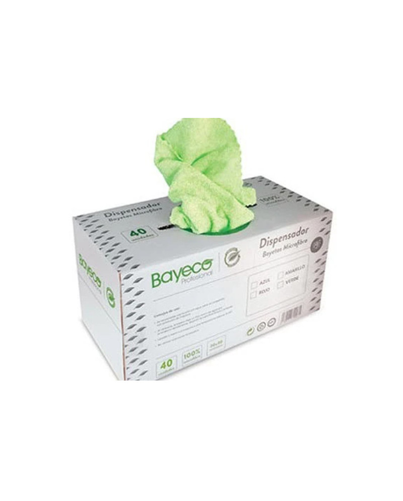 BAY.MICROFIBRA VERDE 30x30 (40 UNIDS) CAJA DISPENSADORA