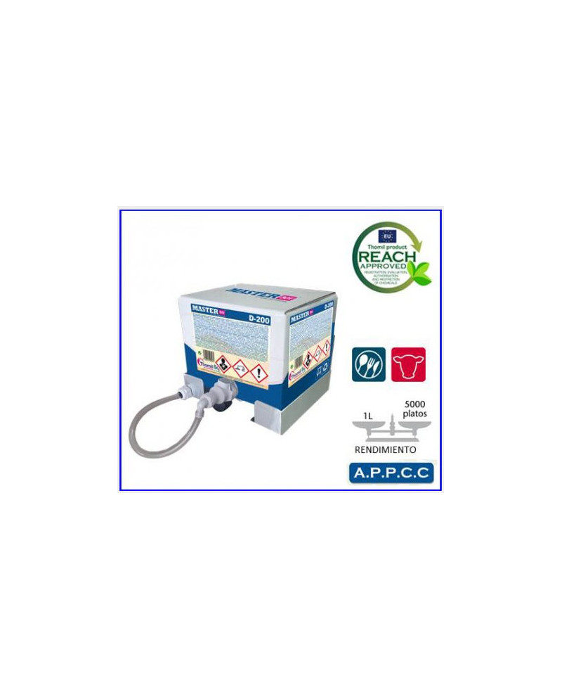 DETERGENTE MÁQUINA LAVAVAJILLAS MASTER BOX D-200 THOMIL CAJA DE 5 LITROS