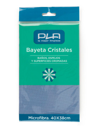 BAYETA DE MICROFIBRA AZUL ESPECIAL CRISTALES PLA 40X38 CM UNIDAD