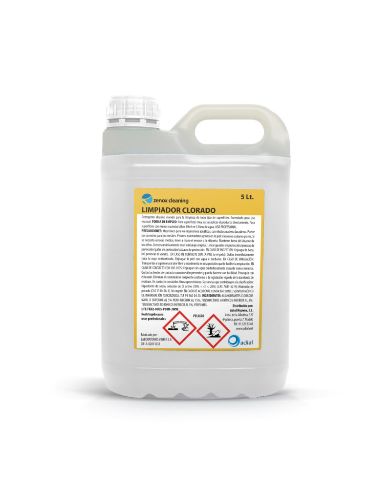 LIMPIADOR CLORADO ZENOX CLEANING GARRAFA DE 5 LITROS