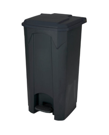 CONTENEDOR LYTEC 87L GRIS CON TAPA, RUEDAS Y PEDAL