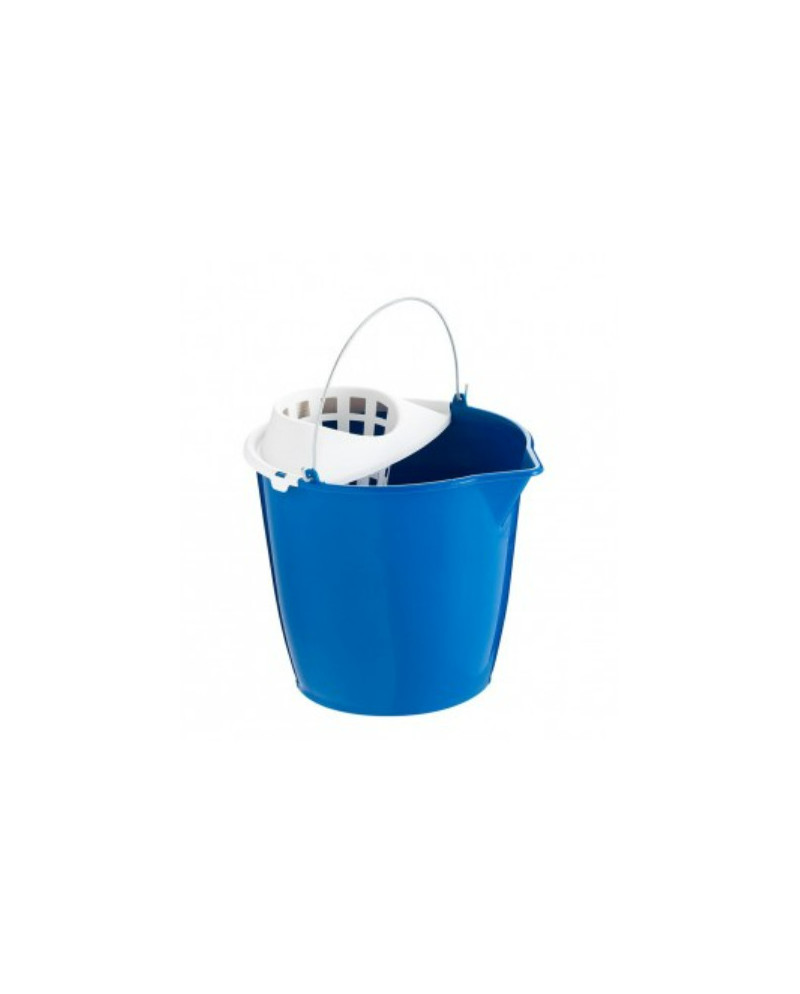 CUBO CON ESCURRIDOR AZUL 13 LITROS BASICO UNIDAD