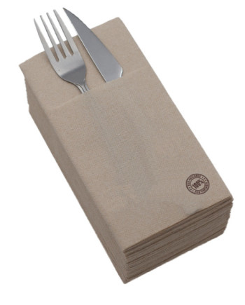 SERVILLETA KANGURO P&P 2/C 40X40 NATURAL CAJA DE 480 UNIDADES